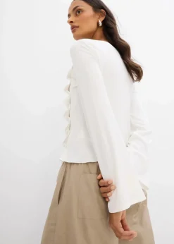 Damen bonprix Shirts & Tops|Langarmshirt aus Rippe