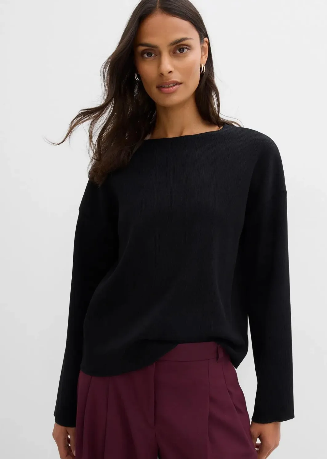 Sale Langarmshirt aus Rippware Damen Shirts & Tops