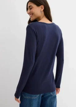 Damen bonprix Shirts & Tops|Nachhaltigere Materialien|Langarmshirt aus softem Viskose Mix
