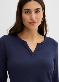Damen bonprix Shirts & Tops|Nachhaltigere Materialien|Langarmshirt aus softem Viskose Mix