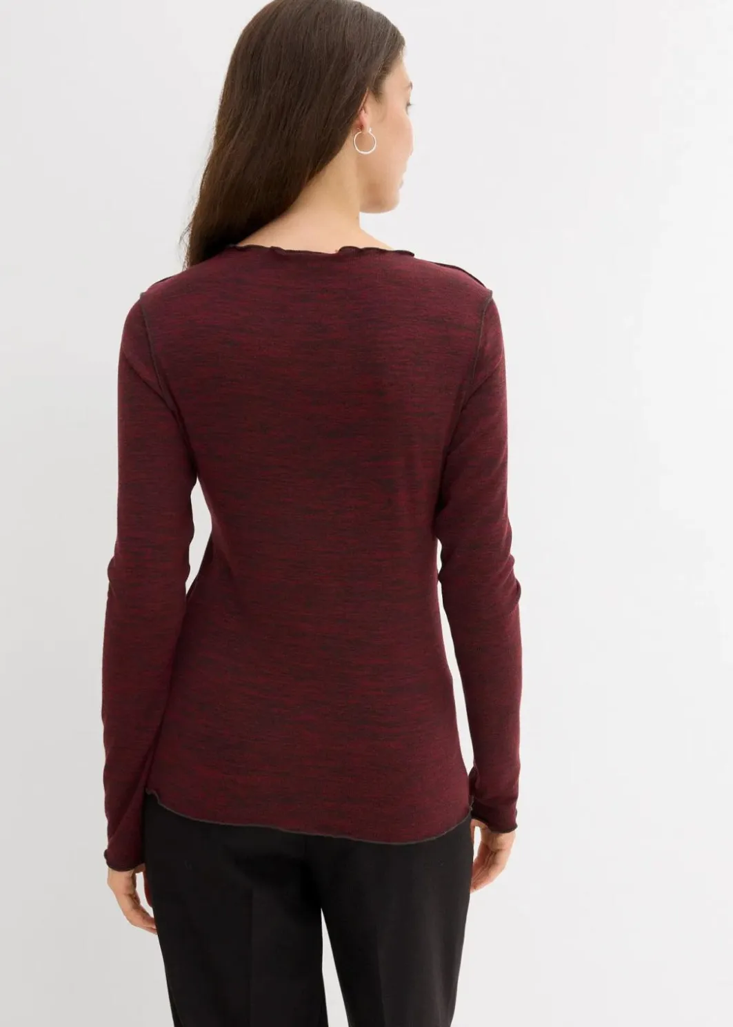 Damen bonprix Shirts & Tops|Langarmshirt aus softem Viskose-Mix