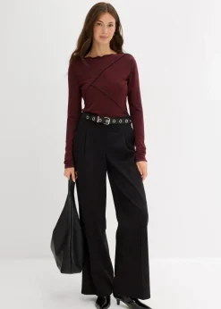 Damen bonprix Shirts & Tops|Langarmshirt aus softem Viskose-Mix
