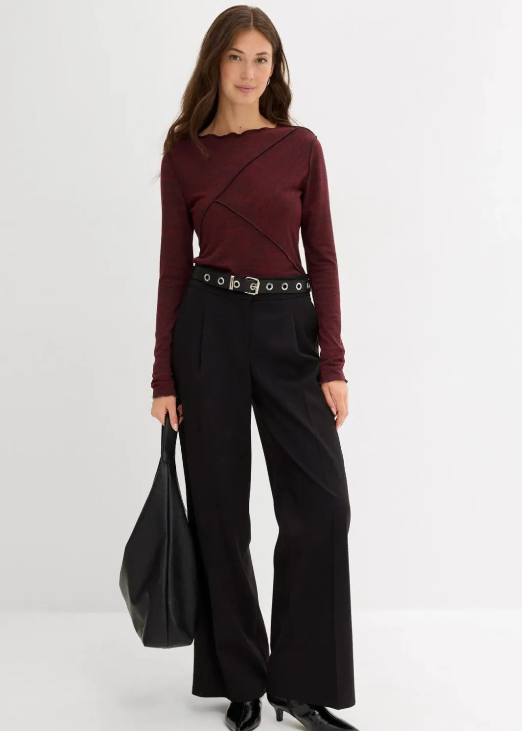 Damen bonprix Shirts & Tops|Langarmshirt aus softem Viskose-Mix