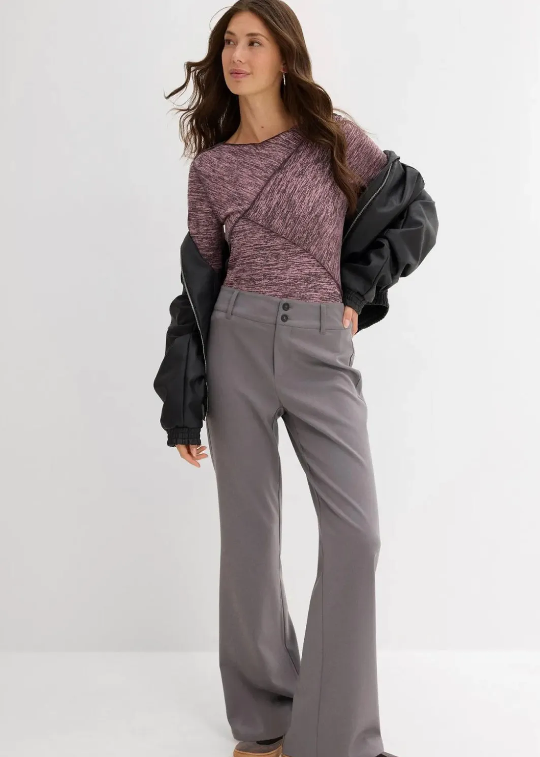 Hot Langarmshirt aus softem Viskose-Mix Damen Shirts & Tops