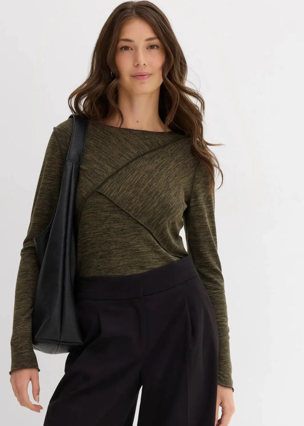 Damen bonprix Shirts & Tops|Langarmshirt aus softem Viskose-Mix