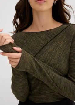Damen bonprix Shirts & Tops|Langarmshirt aus softem Viskose-Mix