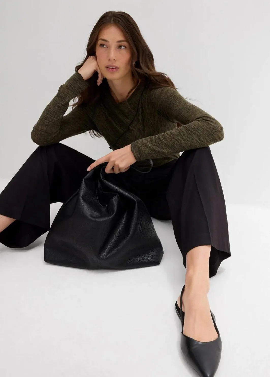 Damen bonprix Shirts & Tops|Langarmshirt aus softem Viskose-Mix