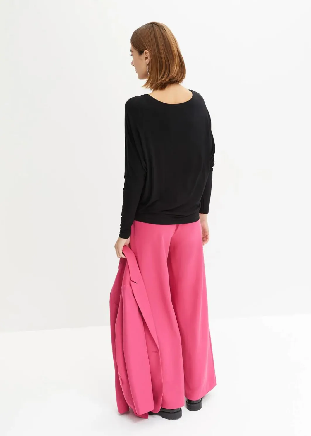 Damen bonprix Shirts & Tops|Langarmshirt aus softem Viskose-Mix
