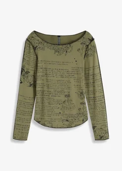 Outlet Langarmshirt aus softer Viskose Damen Shirts & Tops