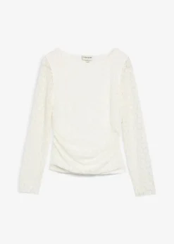 Damen bonprix Shirts & Tops|Langarmshirt aus Spitze