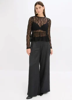 Damen bonprix Shirts & Tops|Langarmshirt aus Spitze