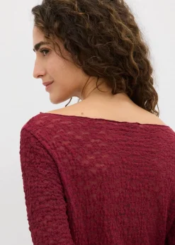 Damen bonprix Shirts & Tops|Langarmshirt aus Spitze