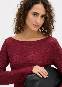 Damen bonprix Shirts & Tops|Langarmshirt aus Spitze