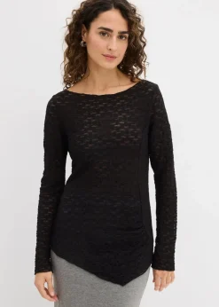 Damen bonprix Shirts & Tops|Langarmshirt aus Spitze