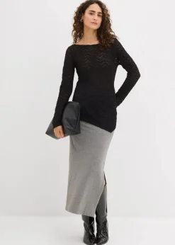 Damen bonprix Shirts & Tops|Langarmshirt aus Spitze