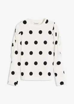 Discount Langarmshirt aus strukturiertem Crêpe Damen Shirts & Tops