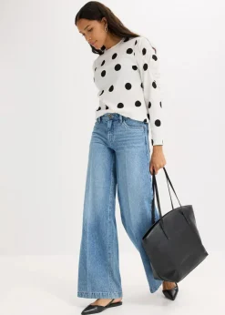 Discount Langarmshirt aus strukturiertem Crêpe Damen Shirts & Tops