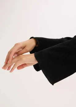 Damen bonprix Shirts & Tops|Langarmshirt aus strukturiertem Crêpe