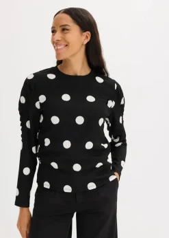 Discount Langarmshirt aus strukturiertem Crêpe Damen Shirts & Tops