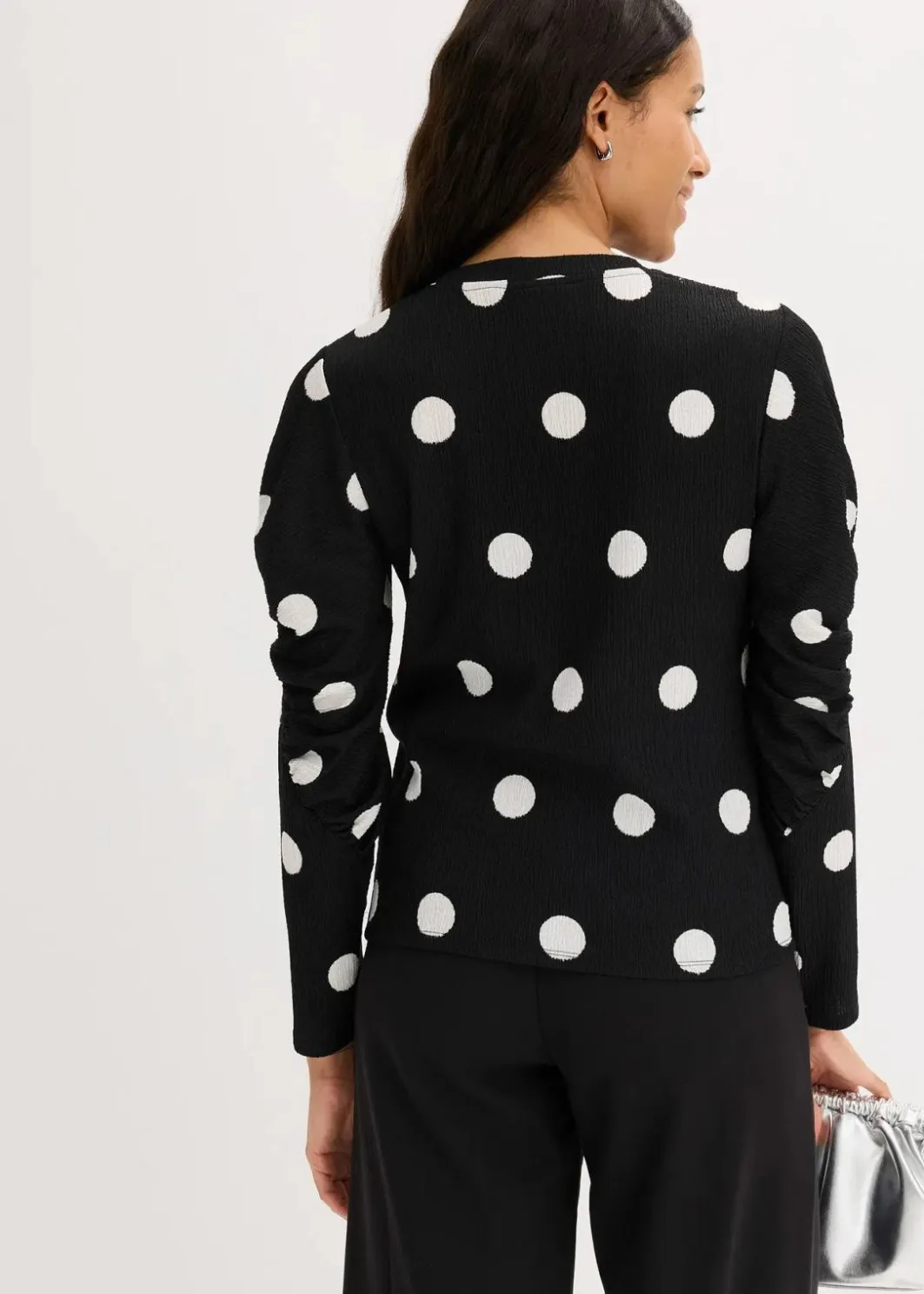Discount Langarmshirt aus strukturiertem Crêpe Damen Shirts & Tops