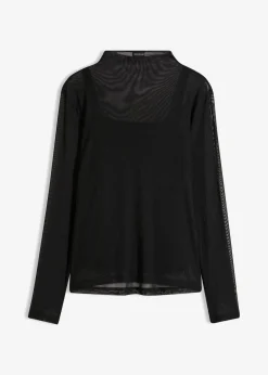 Online Langarmshirt aus transparentem Mesh Damen Shirts & Tops
