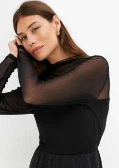Online Langarmshirt aus transparentem Mesh Damen Shirts & Tops