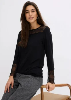 Damen bonprix Shirts & Tops|Langarmshirt aus Viskose