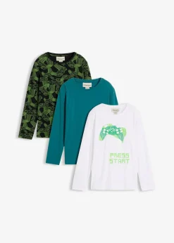 Hot Langarmshirt aus weichem Bio-Baumwoll-Mix (3er Pack) Kinder Jungen 9-16 Jahre·Mehrfachpacks|Jungen 9-16 Jahre·Shirts