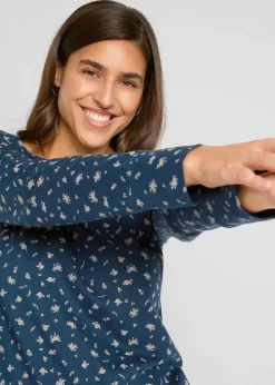 Damen bonprix Shirts & Tops|Langarmshirt, bedruckt