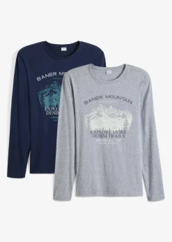 Herren bonprix Shirts & Polos|Große Größen|Langarmshirt (2er Pack)