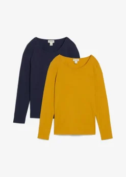 Damen bonprix Shirts & Tops|Basics|Langarmshirt (2er Pack)
