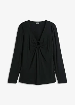 Damen bonprix Shirts & Tops|Langarmshirt mit Accessoire