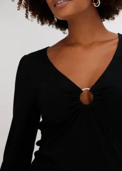 Damen bonprix Shirts & Tops|Langarmshirt mit Accessoire