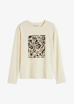 Damen bonprix Shirts & Tops|Langarmshirt mit Bio-Baumwolle