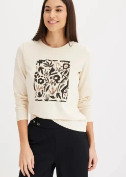 Damen bonprix Shirts & Tops|Langarmshirt mit Bio-Baumwolle
