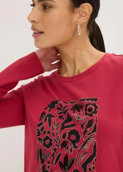 Damen bonprix Shirts & Tops|Langarmshirt mit Bio-Baumwolle