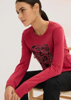 Damen bonprix Shirts & Tops|Langarmshirt mit Bio-Baumwolle