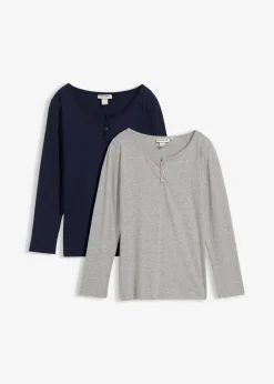 Kinder bonprix Mädchen 9-16 Jahre·Mehrfachpacks|Mädchen 9-16 Jahre·Shirts & Blusen|Langarmshirt mit Bio-Baumwolle (2er Pack)