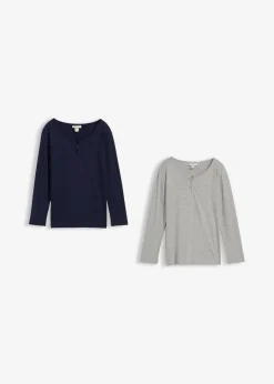 Kinder bonprix Mädchen 9-16 Jahre·Mehrfachpacks|Mädchen 9-16 Jahre·Shirts & Blusen|Langarmshirt mit Bio-Baumwolle (2er Pack)