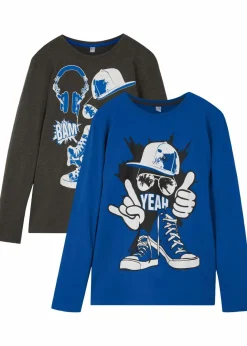 Kinder bonprix Jungen 9-16 Jahre·Mehrfachpacks|Jungen 9-16 Jahre·Bademode|Langarmshirt mit Bio-Baumwolle (2er-Pack)