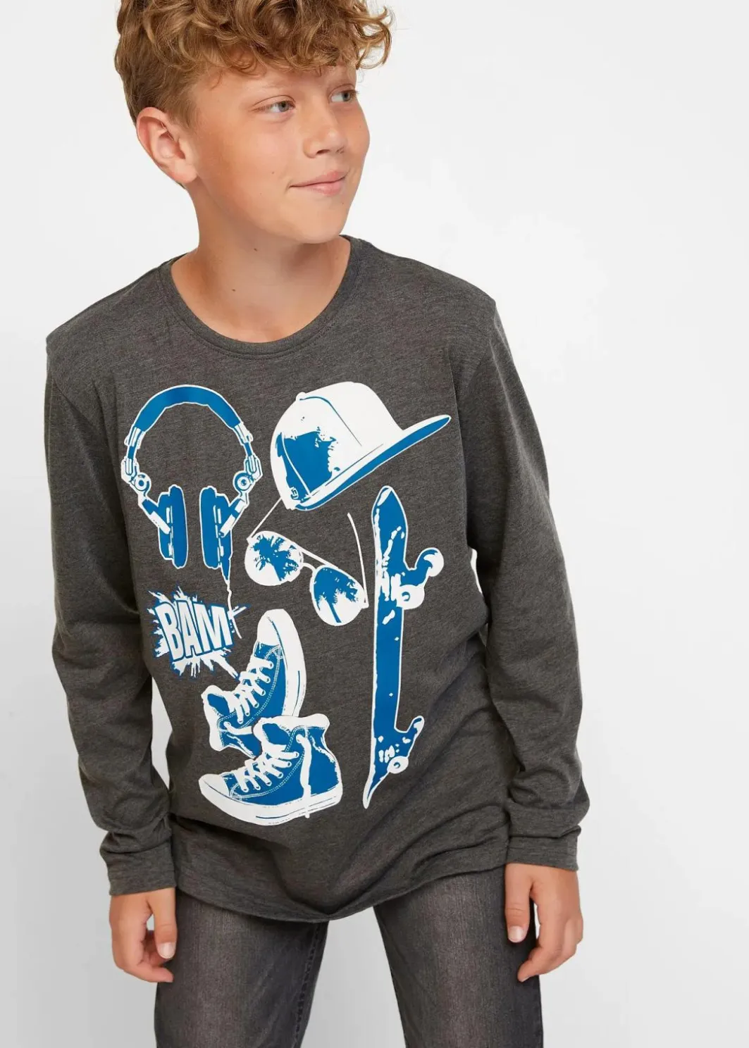 Kinder bonprix Jungen 9-16 Jahre·Mehrfachpacks|Jungen 9-16 Jahre·Bademode|Langarmshirt mit Bio-Baumwolle (2er-Pack)