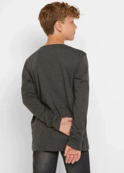 Kinder bonprix Jungen 9-16 Jahre·Mehrfachpacks|Jungen 9-16 Jahre·Bademode|Langarmshirt mit Bio-Baumwolle (2er-Pack)