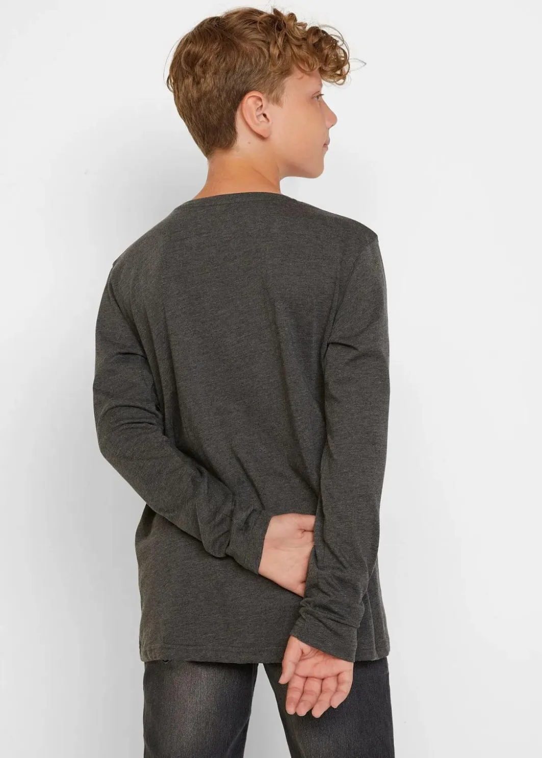 Kinder bonprix Jungen 9-16 Jahre·Mehrfachpacks|Jungen 9-16 Jahre·Bademode|Langarmshirt mit Bio-Baumwolle (2er-Pack)