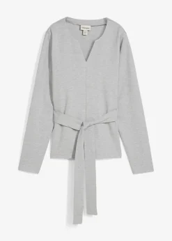Hot Langarmshirt mit breitem Bindeband aus Viskose-Mix Damen Zweiteiler & Sets|Shirts & Tops