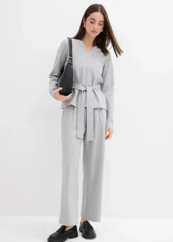 Hot Langarmshirt mit breitem Bindeband aus Viskose-Mix Damen Zweiteiler & Sets|Shirts & Tops
