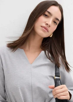 Hot Langarmshirt mit breitem Bindeband aus Viskose-Mix Damen Zweiteiler & Sets|Shirts & Tops
