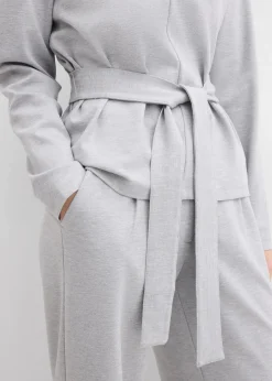 Hot Langarmshirt mit breitem Bindeband aus Viskose-Mix Damen Zweiteiler & Sets|Shirts & Tops