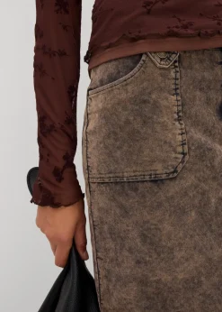 Clearance Langarmshirt mit Flockprint Damen Shirts & Tops