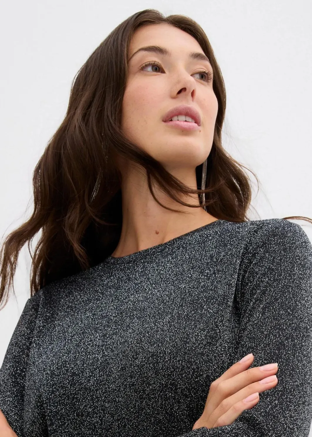 Sale Langarmshirt mit Glitzergarn Damen Shirts & Tops