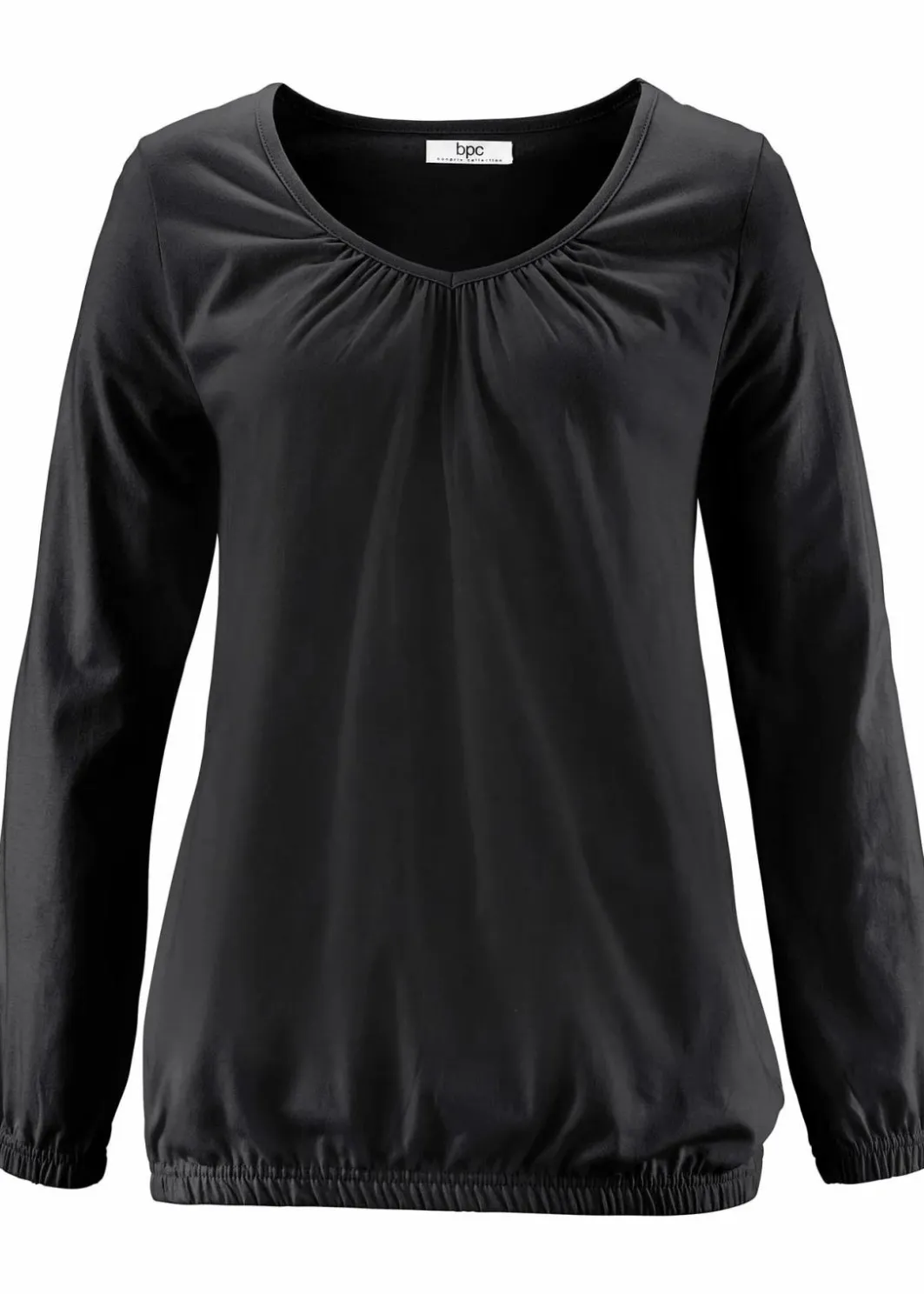 Langarmshirt mit Gummizug aus reiner Baumwolle Damen Nachhaltigere Materialien|Shirts & Tops